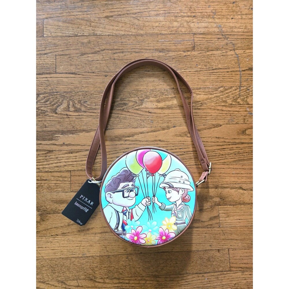 Loungefly Disney Pixar UP Carl & Ellie Circle Crossbody Bag Purse NWT
